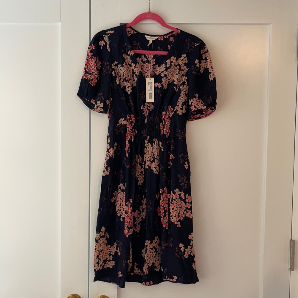 Rebecca Taylor short sleeve silk dress